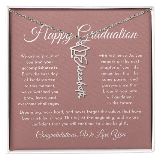 Personalized Graduation Cap Name Necklace