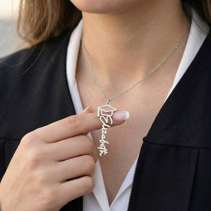 Personalized Graduation Cap Name Necklace