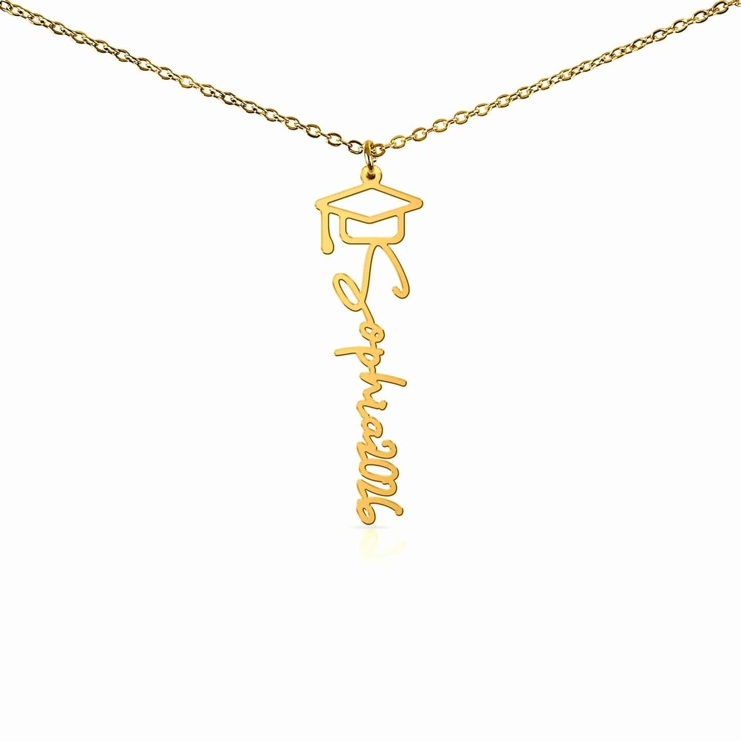 Personalized Graduation Cap Name Necklace