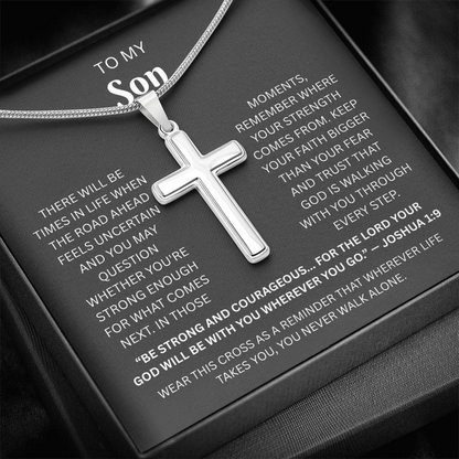 Son Cross Necklace | Joshua 1:9