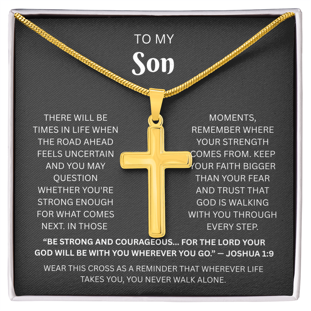 Son Cross Necklace | Joshua 1:9