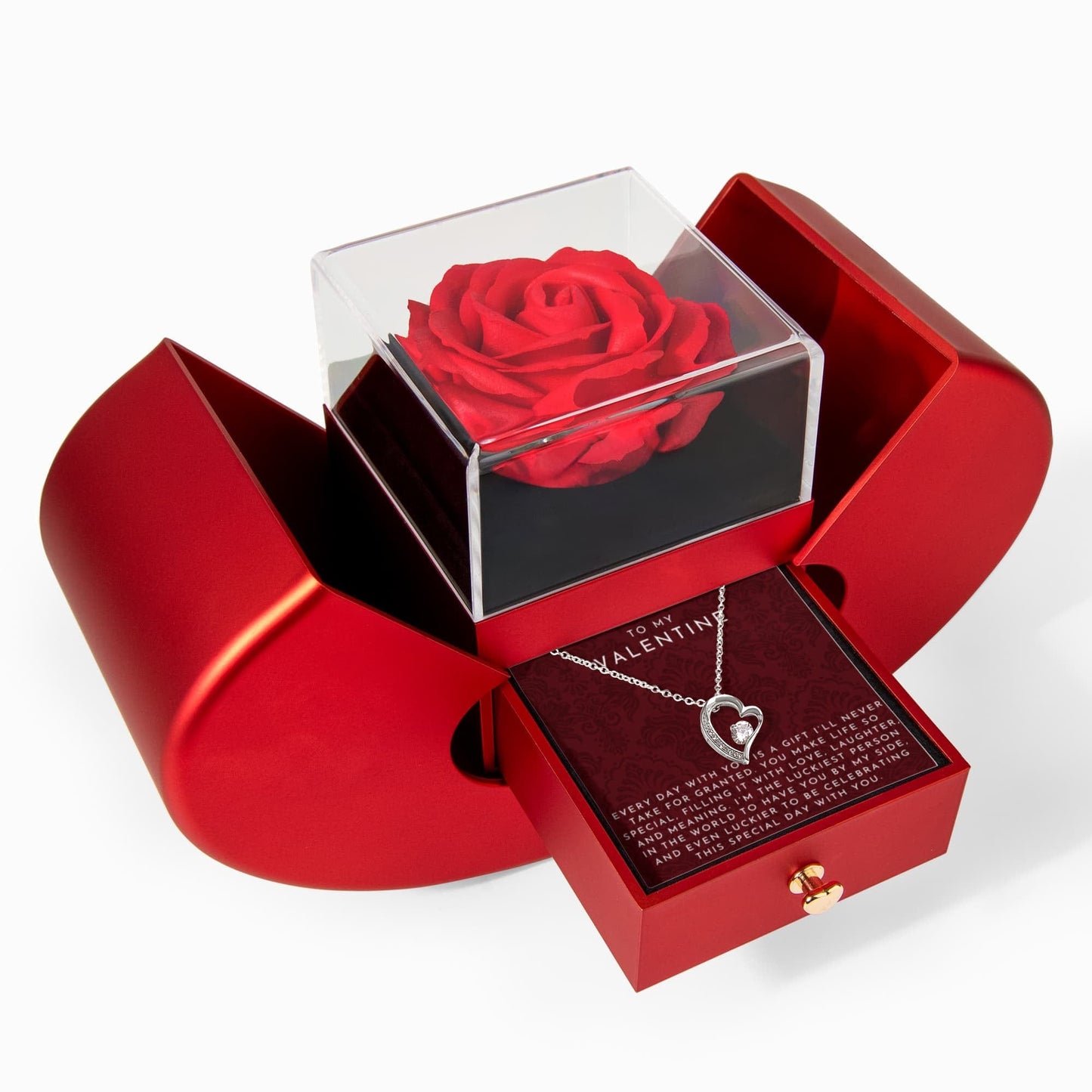 To My Valentine Eternal Rose Heart Box Set