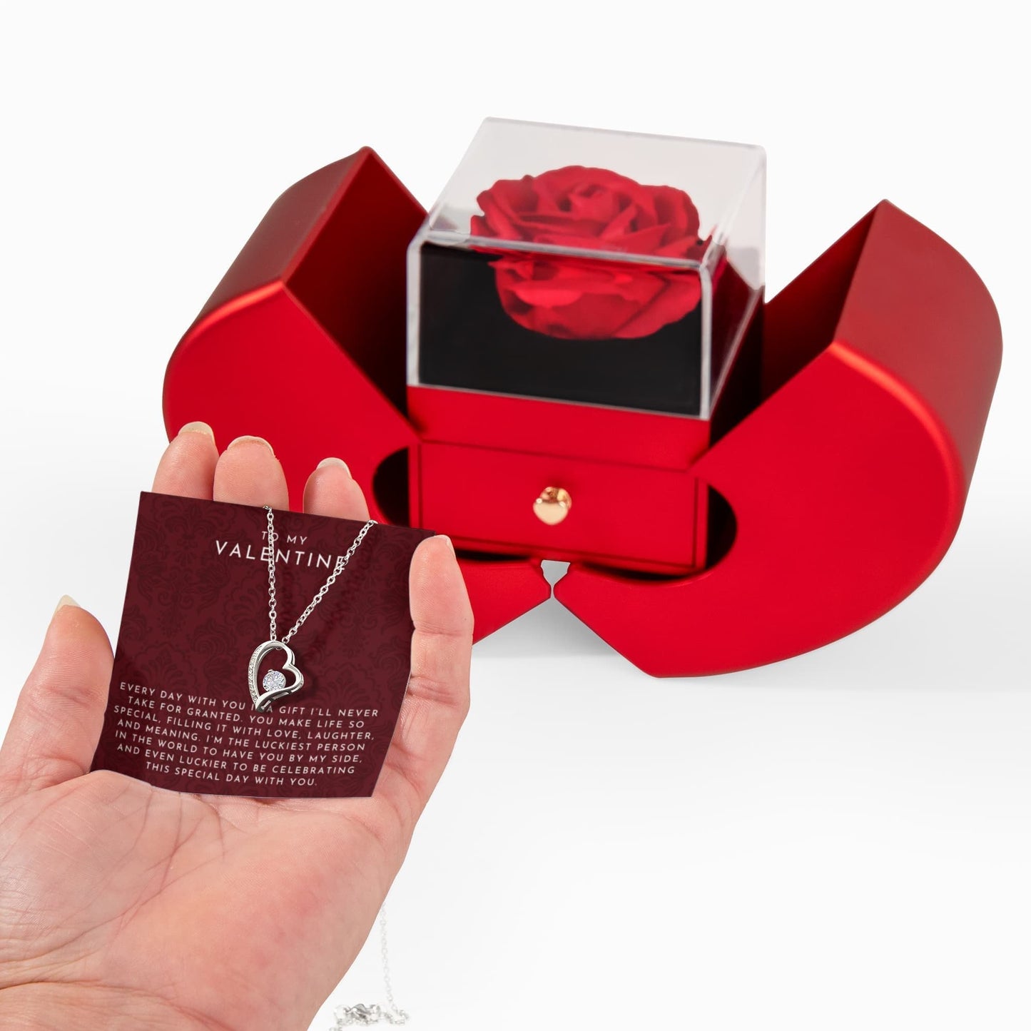 To My Valentine Eternal Rose Heart Box Set