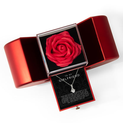 To My Girlfriend Necklace + Rose Box Set