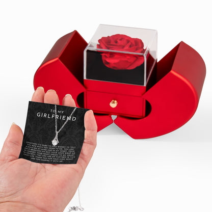 To My Girlfriend Necklace + Rose Box Set