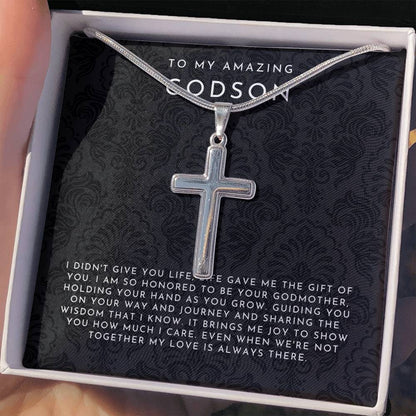 To My Amazing Godson Cross Necklace