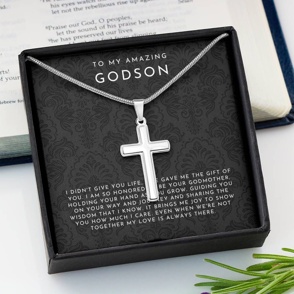 To My Amazing Godson Cross Necklace