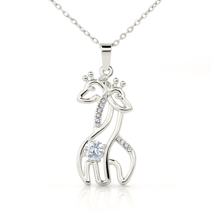 Daughter Giraffe Necklace | Stand Tall Navy & Floral