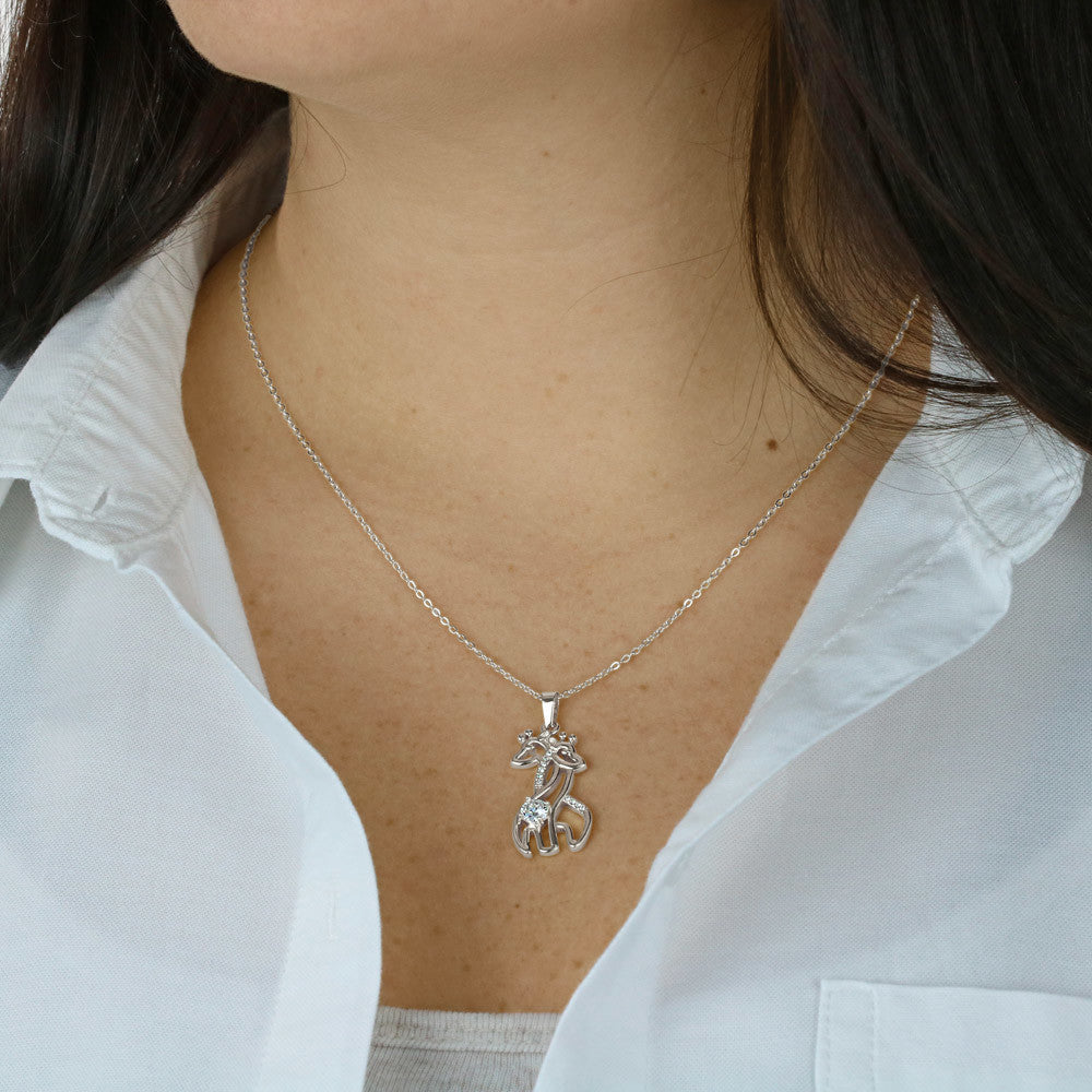 To Daughter From Dad Wild Heart Giraffe Necklace