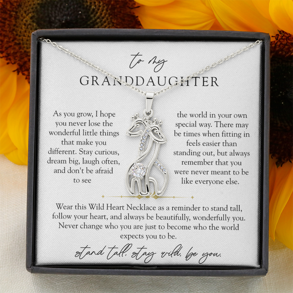 Granddaughter Wild Heart Giraffe Necklace