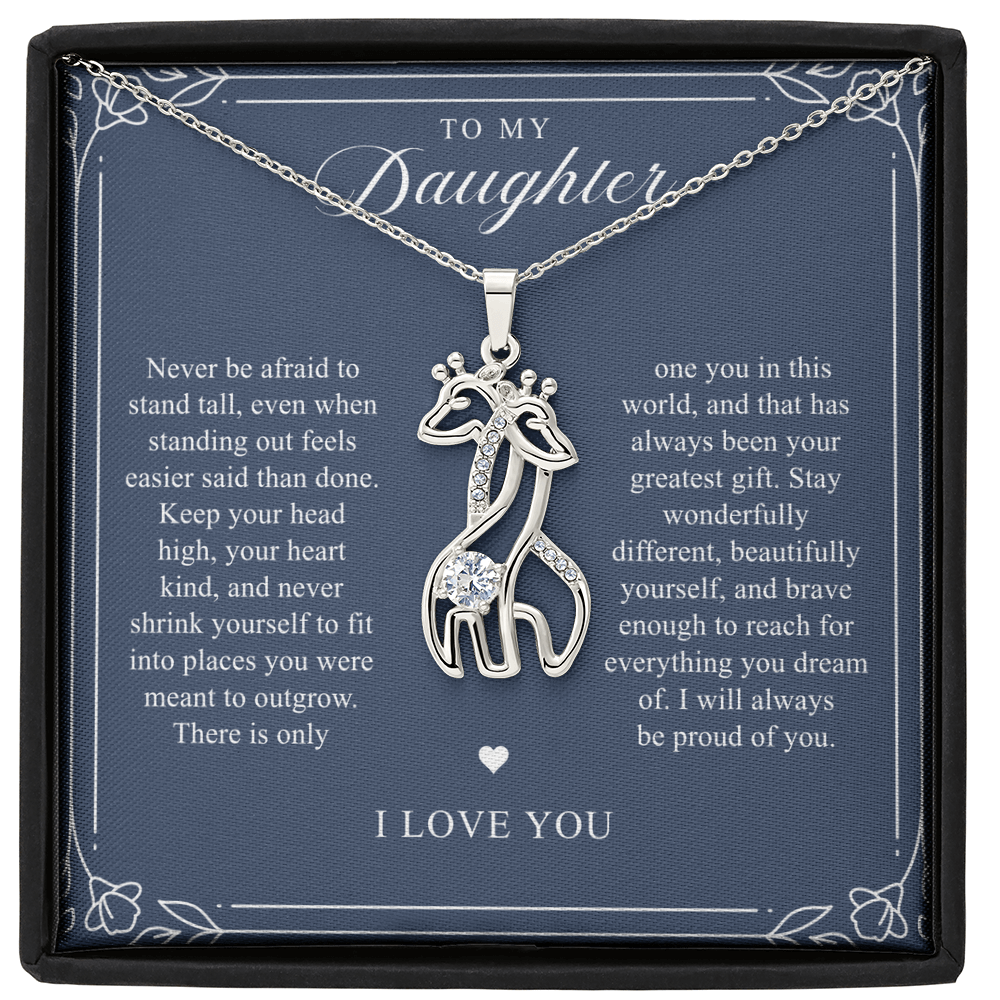 Daughter Giraffe Necklace | Stand Tall Navy & Floral