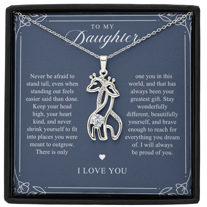 Daughter Giraffe Necklace | Stand Tall Navy & Floral