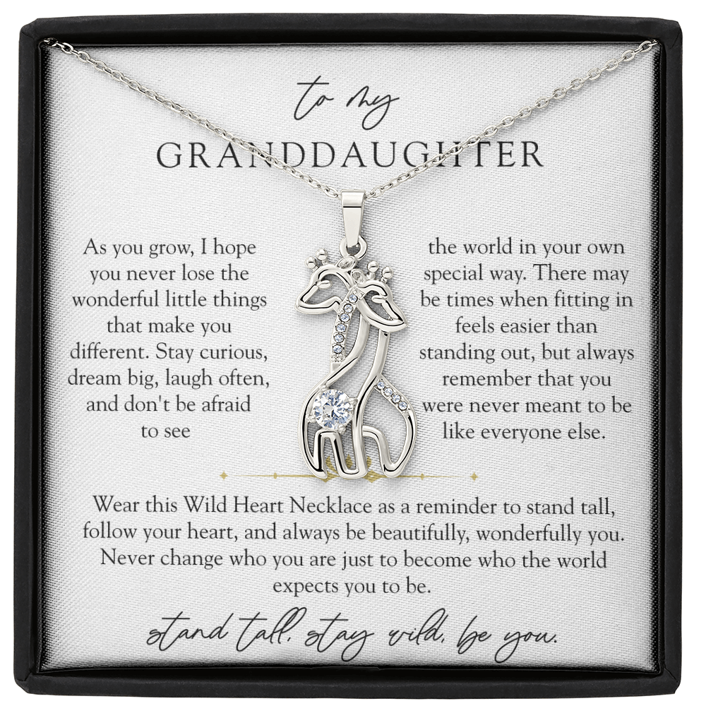 Granddaughter Wild Heart Giraffe Necklace