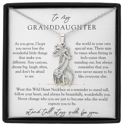 Granddaughter Wild Heart Giraffe Necklace