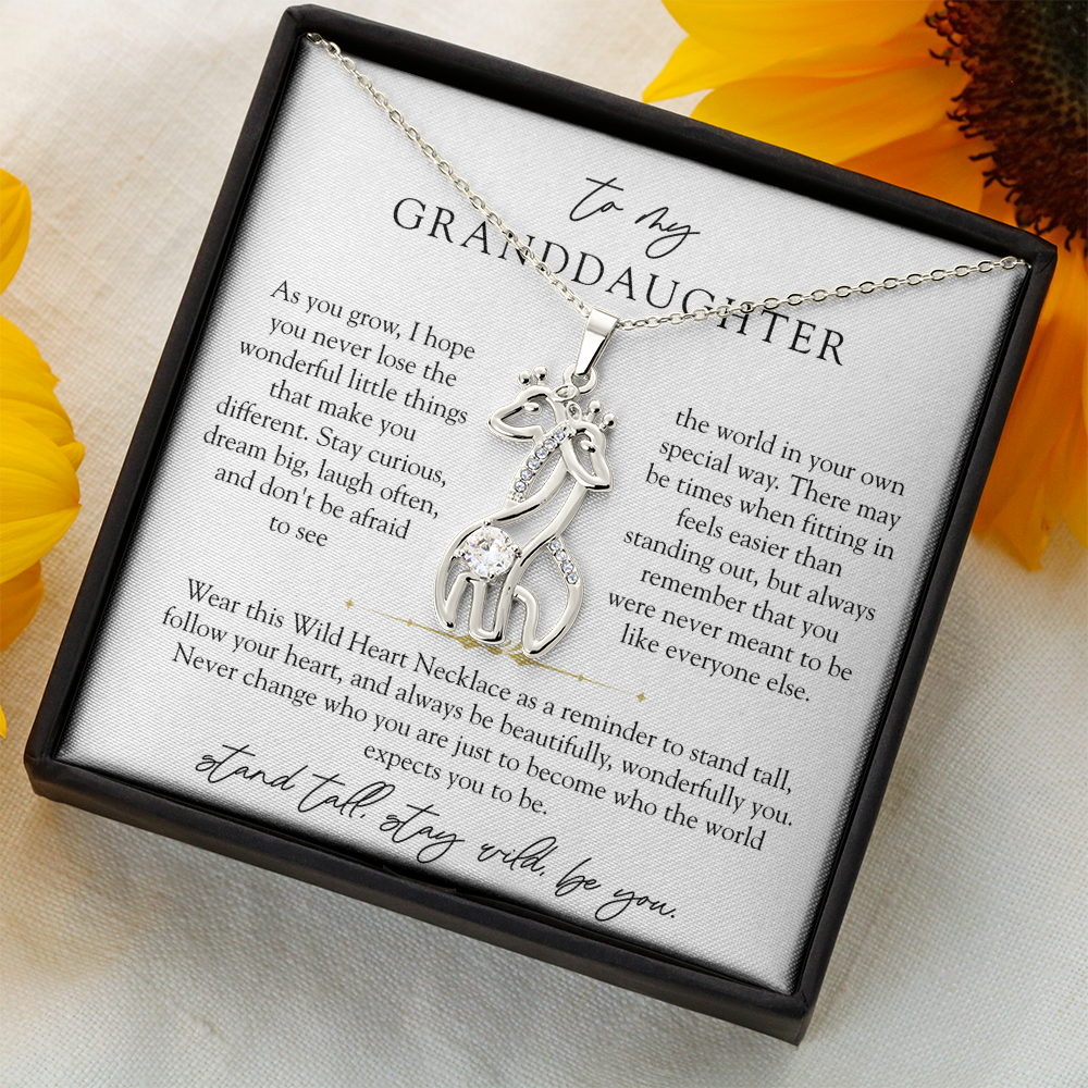 Granddaughter Wild Heart Giraffe Necklace