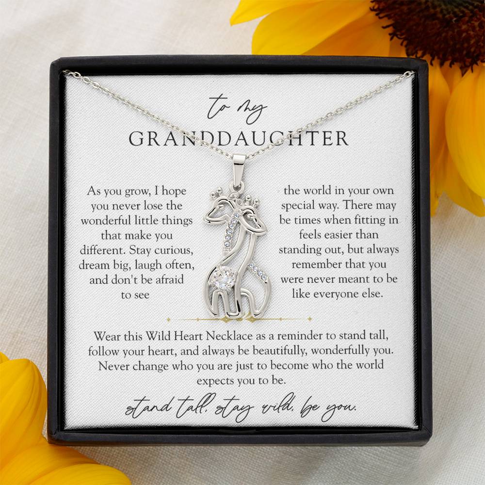 Granddaughter Wild Heart Giraffe Necklace