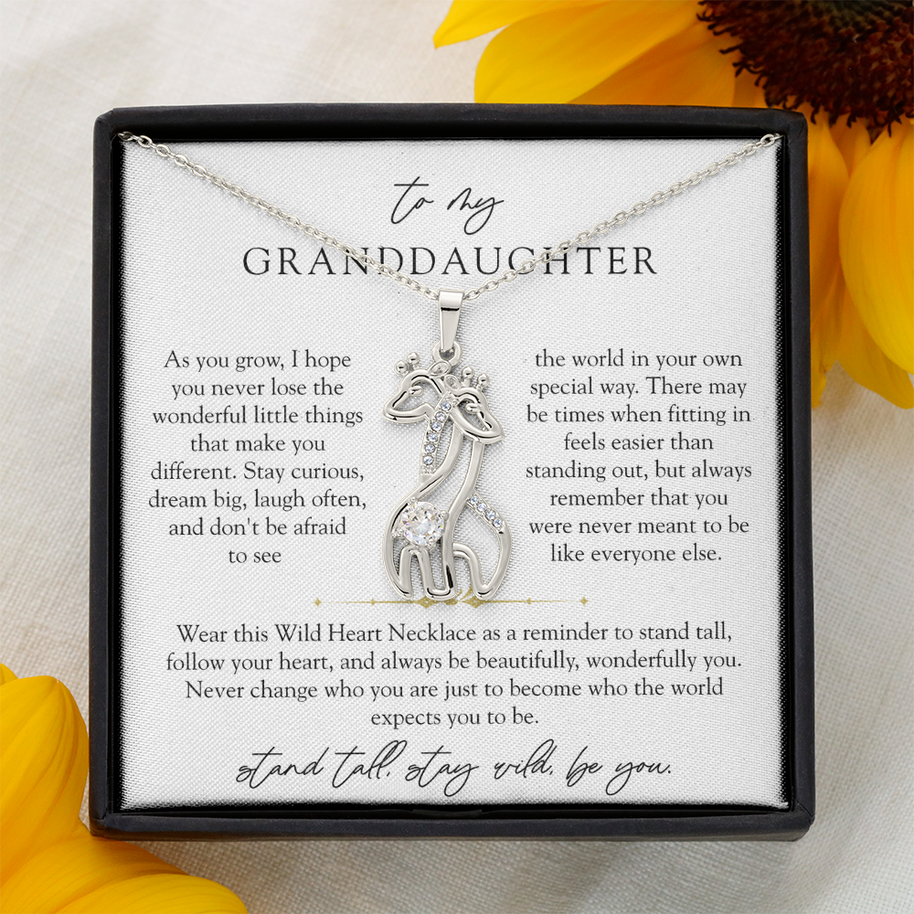 Granddaughter Wild Heart Giraffe Necklace