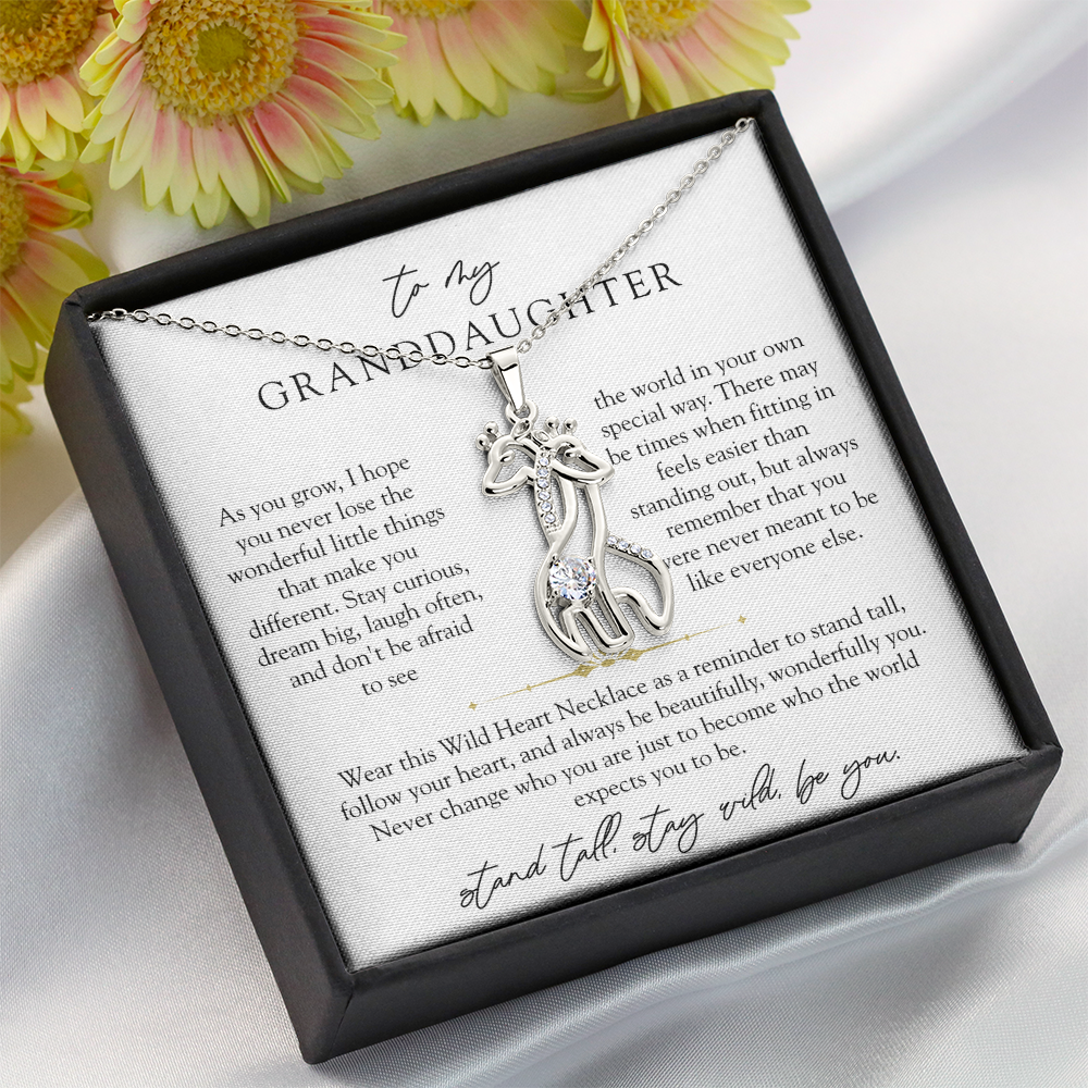 Granddaughter Wild Heart Giraffe Necklace