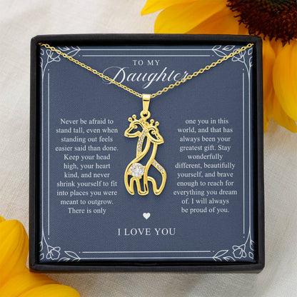 Daughter Giraffe Necklace | Stand Tall Navy & Floral