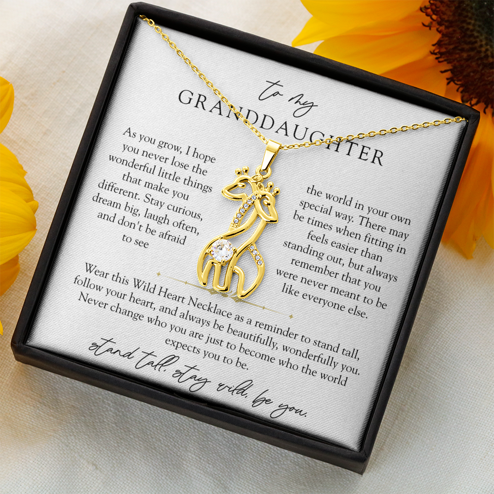 Granddaughter Wild Heart Giraffe Necklace