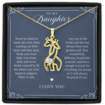 Daughter Giraffe Necklace | Stand Tall Navy & Floral