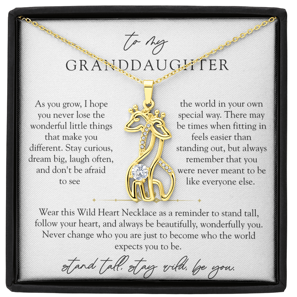 Granddaughter Wild Heart Giraffe Necklace