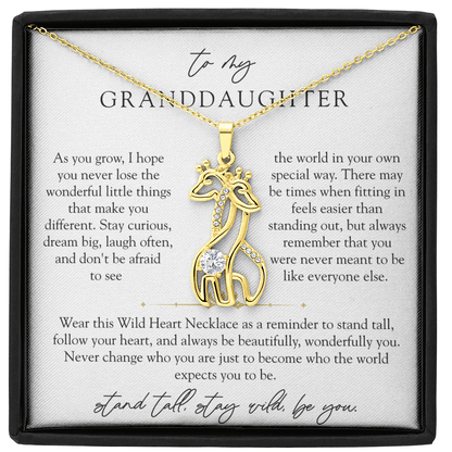 Granddaughter Wild Heart Giraffe Necklace