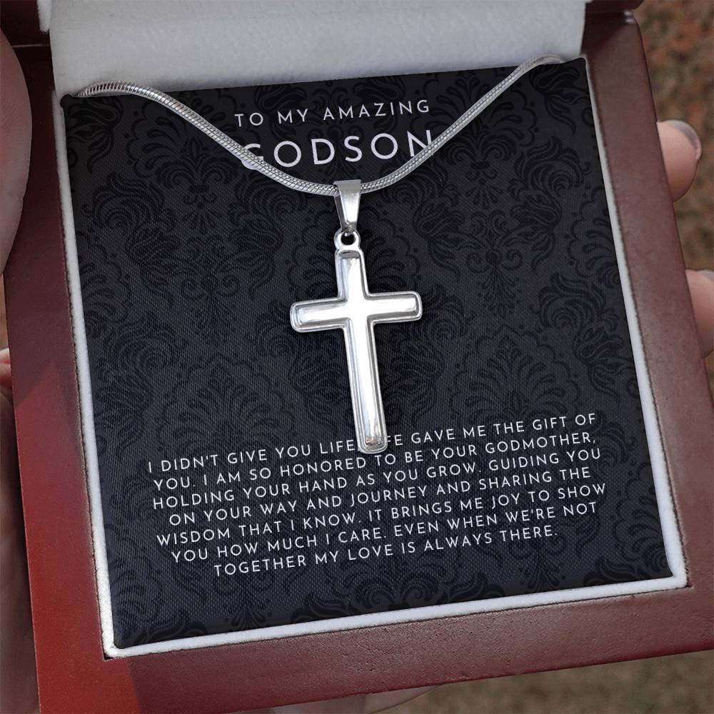 To My Amazing Godson Cross Necklace