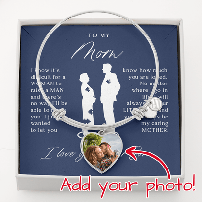 To My Mom From Son - Heart Bangle