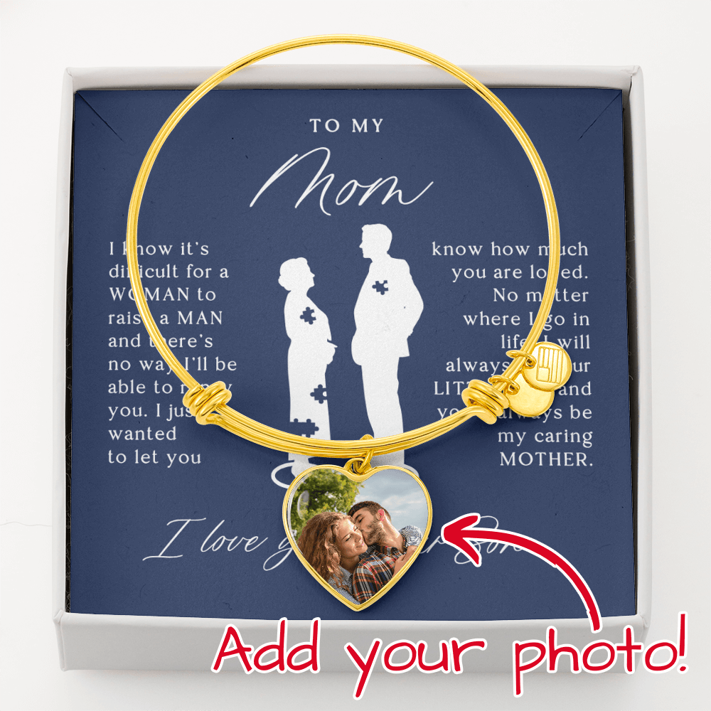 To My Mom From Son - Heart Bangle