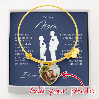 To My Mom From Son - Heart Bangle