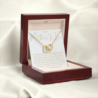 Mother In Law Gift (I Chose Your Son) Interlocking Hearts Necklace - Heartfelt Collection