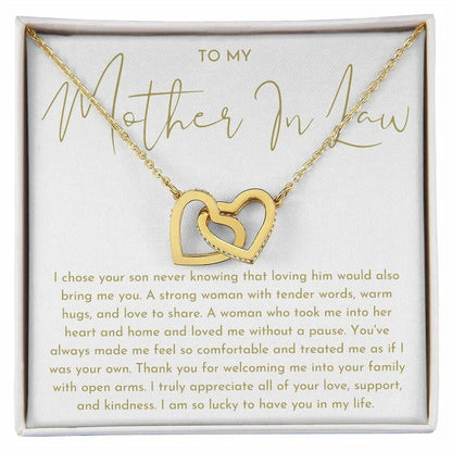 Mother In Law Gift (I Chose Your Son) Interlocking Hearts Necklace - Heartfelt Collection