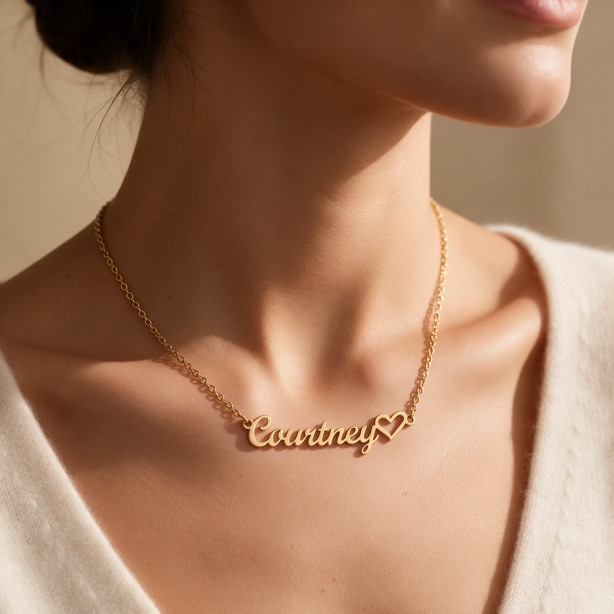 To My Daughter - Custom Name Heart Necklace