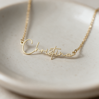 To My Daughter (If I Could Only) Signature Name Necklace