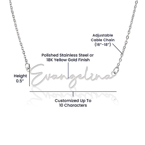 To My Daughter (If I Could Only) Signature Name Necklace