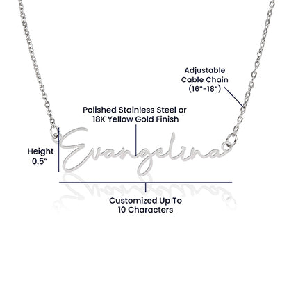 To My Daughter (If I Could Only) Signature Name Necklace